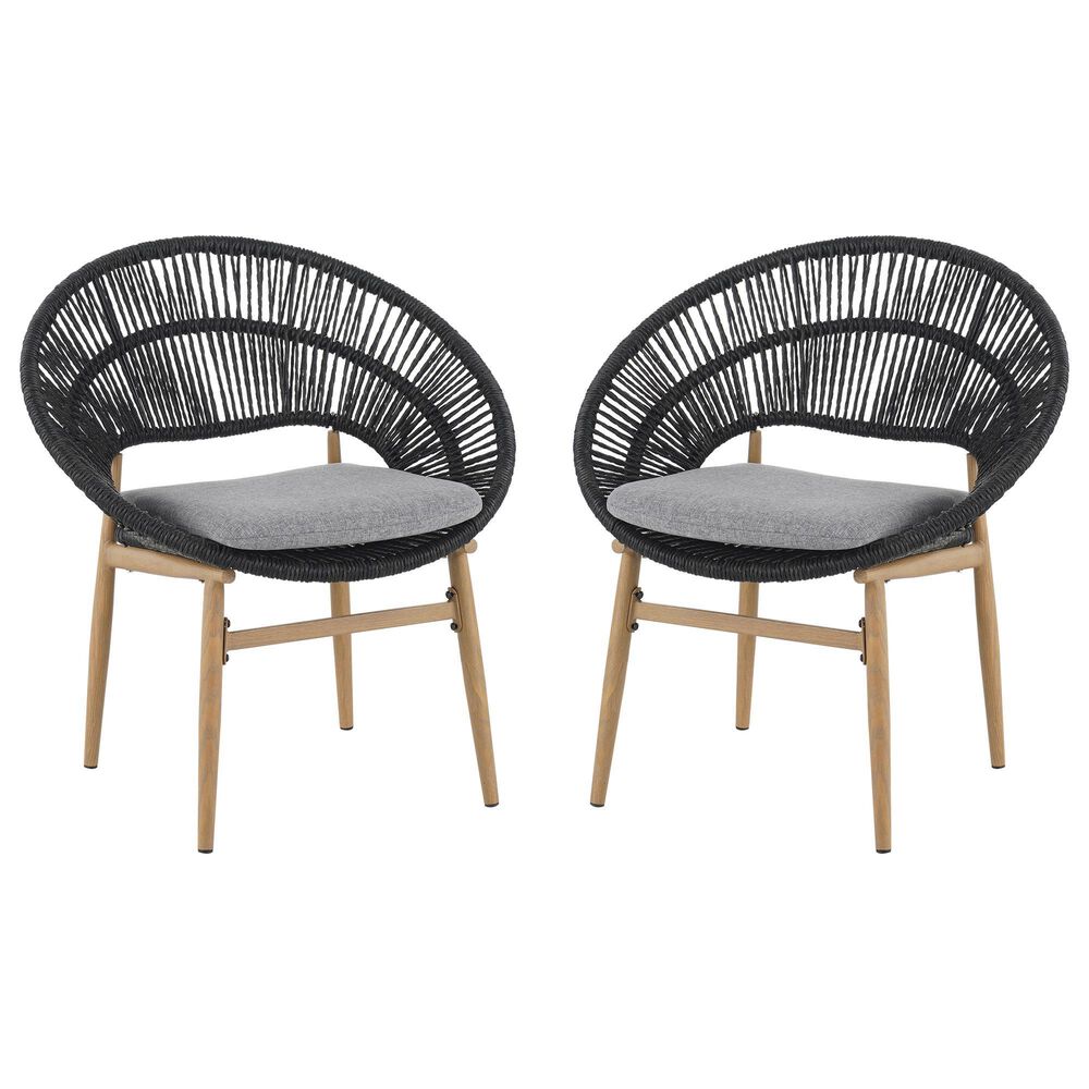 Hearth and Haven Cyril Outdoor Dining Chair in Gray (Set of 2), , large
