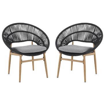 Hearth and Haven Cyril Outdoor Dining Chair in Gray (Set of 2), , large