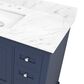 Lexora Home Dukes 48" Single Bathroom Vanity in Navy Blue with 2 cm White Carrara Marble Top and Rectangular Sink, , large