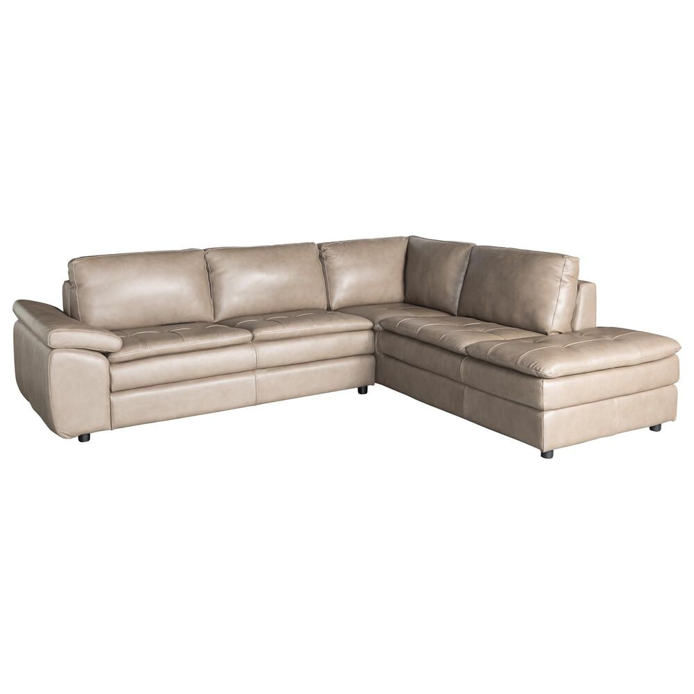 Chateau d"Ax 2-Piece Leather Sectional in Taupe, , large