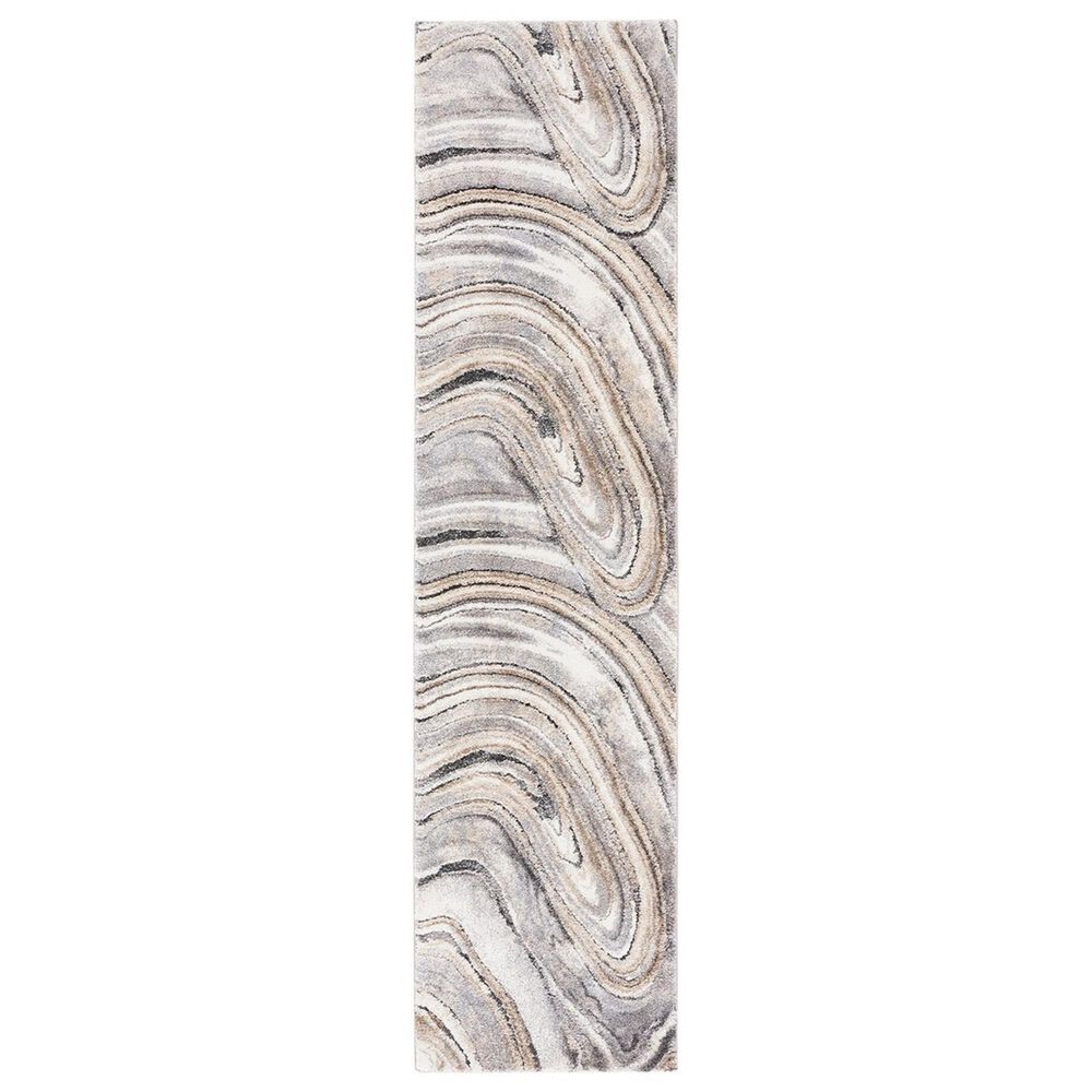 Safavieh Cyrus Shag CYR132A 2"2" x 9" Ivory and Grey Runner, , large