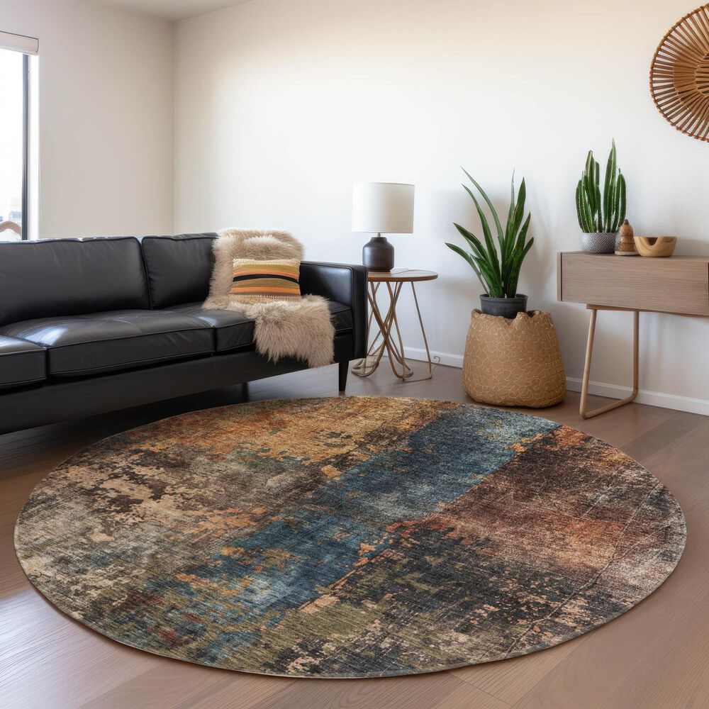 Dalyn Rug Company Nouveau NV12 8&#39; Round Blue Indoor/Outdoor Area Rug, , large