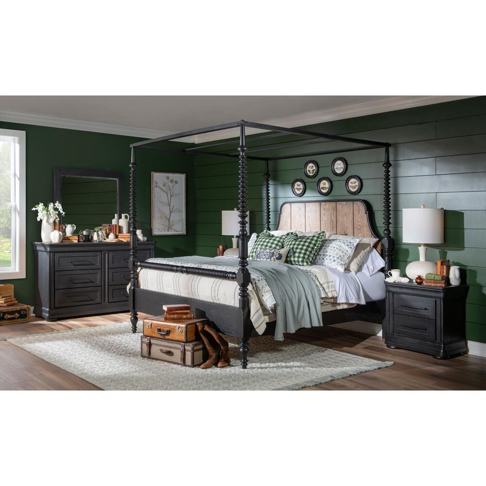 Legacy Classic Vintage Market 2-Drawer Nightstand in Kettle Black with AC Outlets and USB Ports, , large