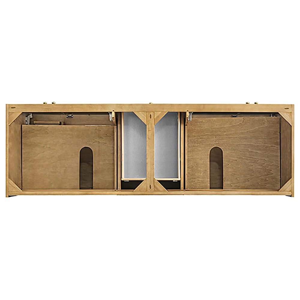 James Martin Vanities Laurent 72&quot; Double Bathroom Vanity in Light Natural Oak with 3 cm Arctic Fall Solid Surface Top and Rectangular Sinks, , large