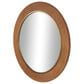 Maple and Jade 43" Round Fluted Wall Mirror Scalloped Edge in Brown, , large