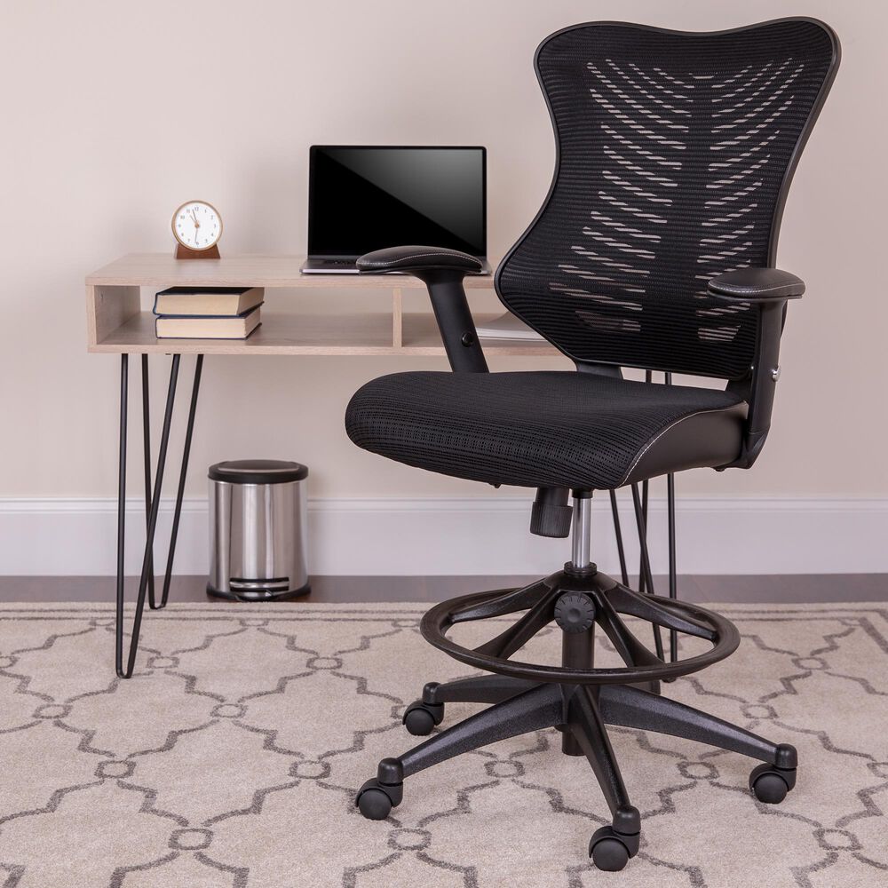 Flash Furniture Drafting Chair in Black, , large