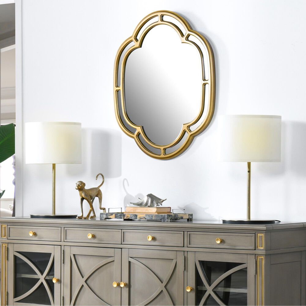 Jennifer Taylor Home Dauphin Accent Wall Mirror in Golden Oak NFM