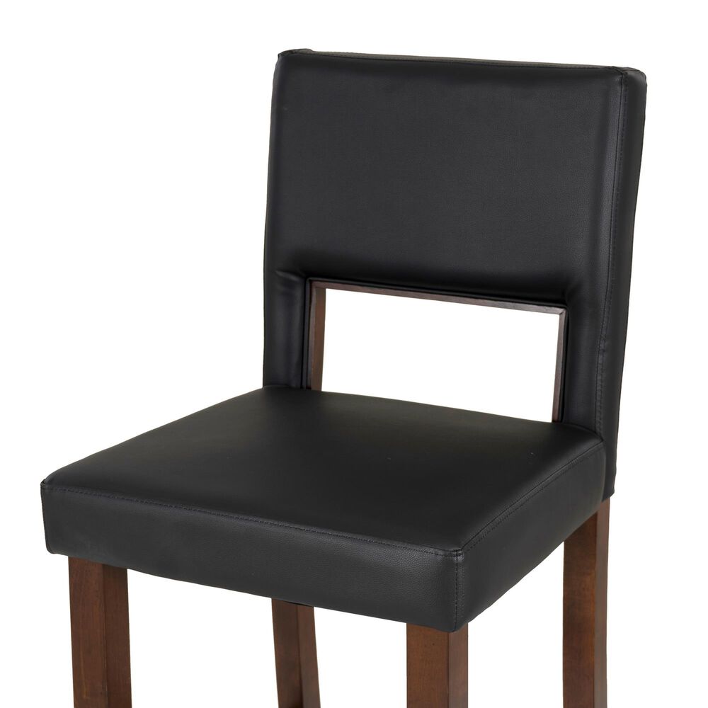 Linon Home Decor Vega Bar Stool with Black Cushion in Espresso, , large