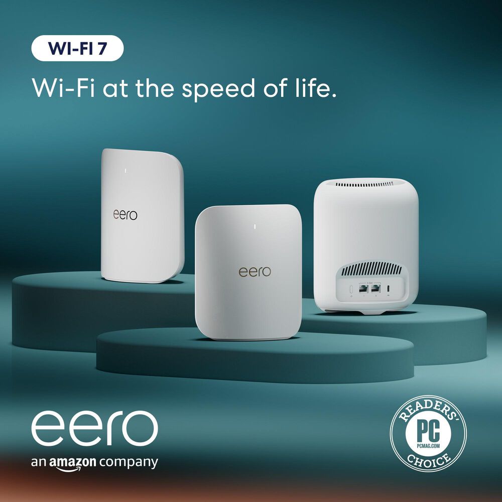 eero 3-Pack Pro 7 Mesh Wi-Fi 7 System in White, , large