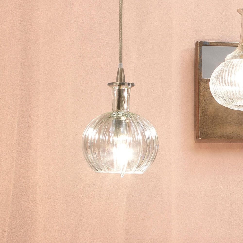 Jamie Young Elvian Carafe 1-Light Glass Pendant in Antique Brass, , large