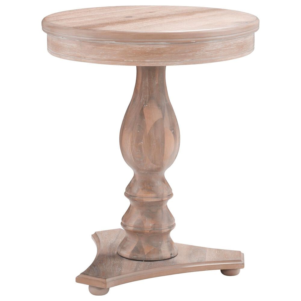 Linon Home Decor Stanton Round Side Table in Natural, , large