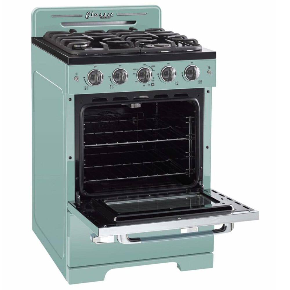 Unique Appliances Classic Retro 24" Compact Convection Gas Range in Ocean Mist Turquoise, , large