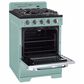 Unique Appliances Classic Retro 24" Compact Convection Gas Range in Ocean Mist Turquoise, , large
