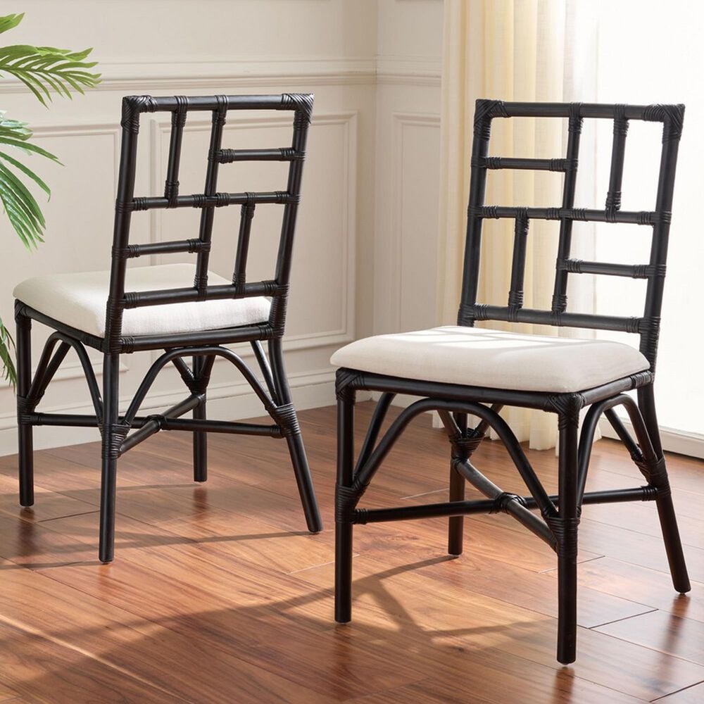 Safavieh Christine Accent Chair with Cushion in White (Set of 2), , large
