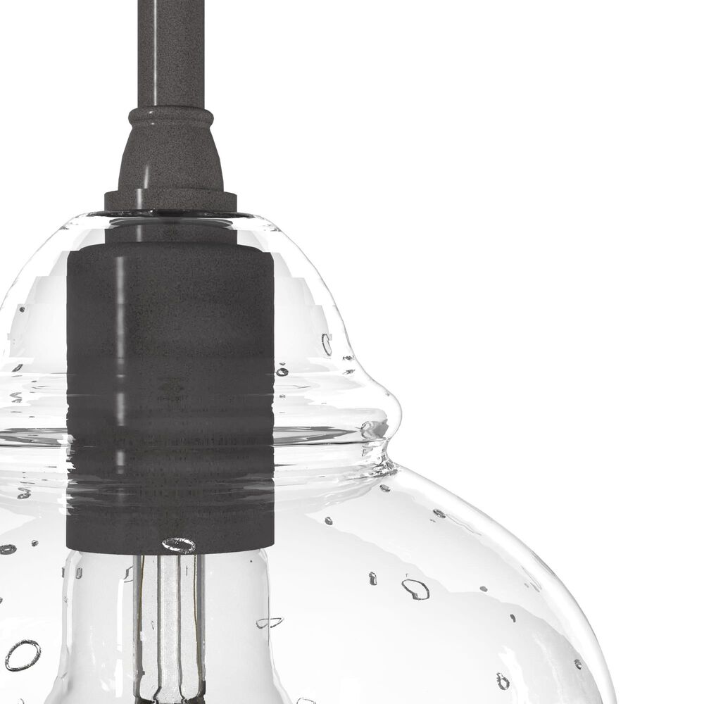 Hunter Dunshire 6.75&quot; 1-Light Mini Pendant with Seeded Shade in Noble Bronze, , large
