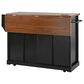 HOMLUX 58" Kitchen Island with Drop Leaf in Black and Brown, , large