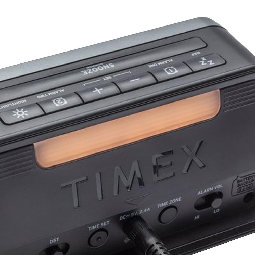 iHome Dual Alarm Clock with Dual USB Charging and Nightlight in Black and Grey, , large