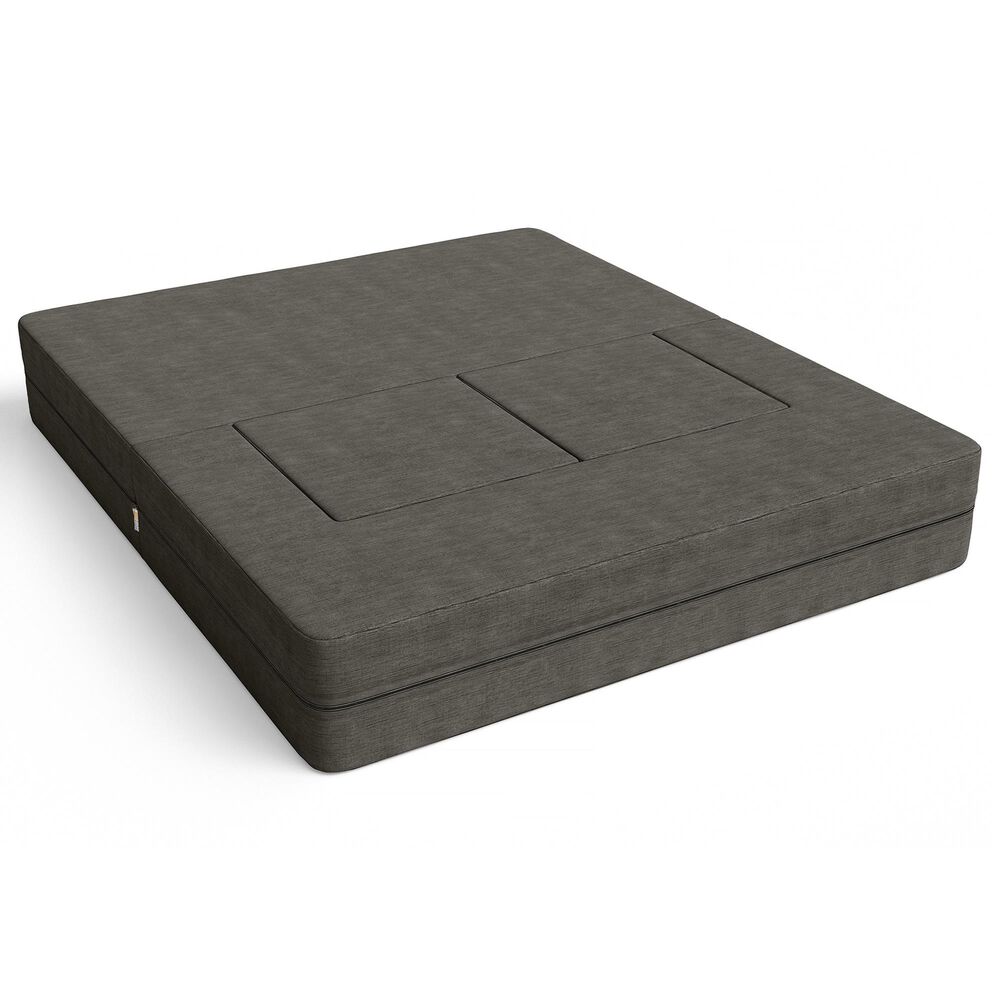 Jaxx Zipline 3-Piece Stationary Convertible Sleeper Loveseat in Charcoal Velvet, , large