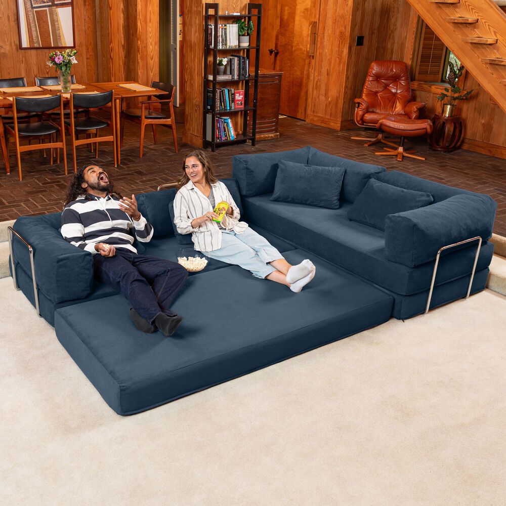 Jaxx Unsofa 2-Piece Modular Right Facing L-Shaped Sectional in Indigo Blue, , large