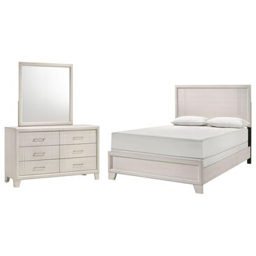 Crown Mark Charlie 3-Piece Full Panel Bedroom Set in White, , large