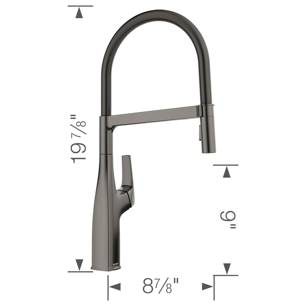 Blanco Rivana Semi-Pro Pull-Down Kitchen Faucet in Satin Dark Steel, , large