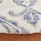Safavieh Micro-Loop MLP532A 5" Round Ivory and Blue Area Rug, , large