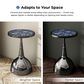 Furniture of America Gleam Round End Table in Black Nickel and Gold, , large