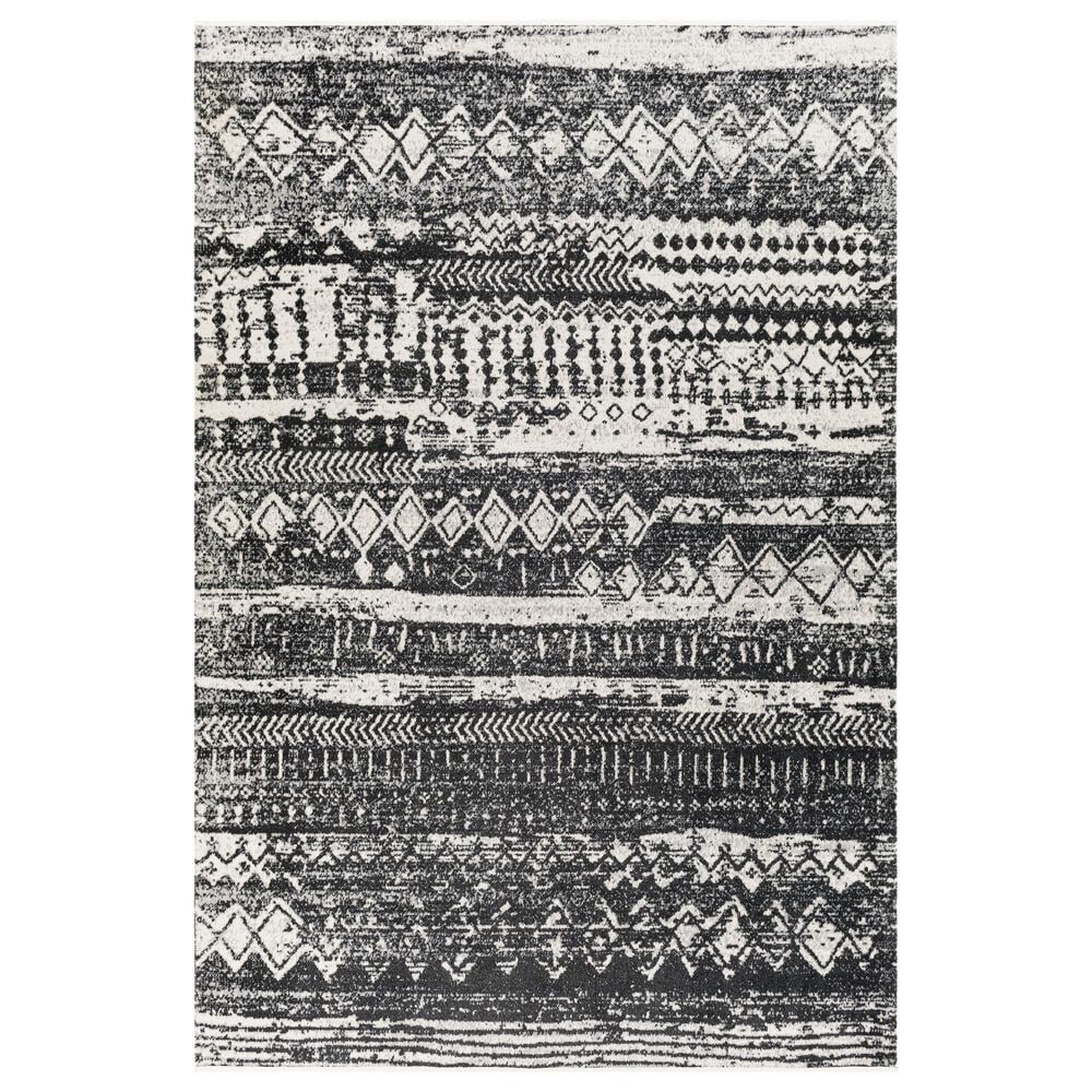 Surya Lavadora 9"3" x 12" Black, Gray and Light Gray Area Rug, , large