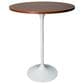 Leisuremod LeisureMod Verve Collection Modern Bar Height Table White Base with 27 Round Cognac Brown MDF Top, , large