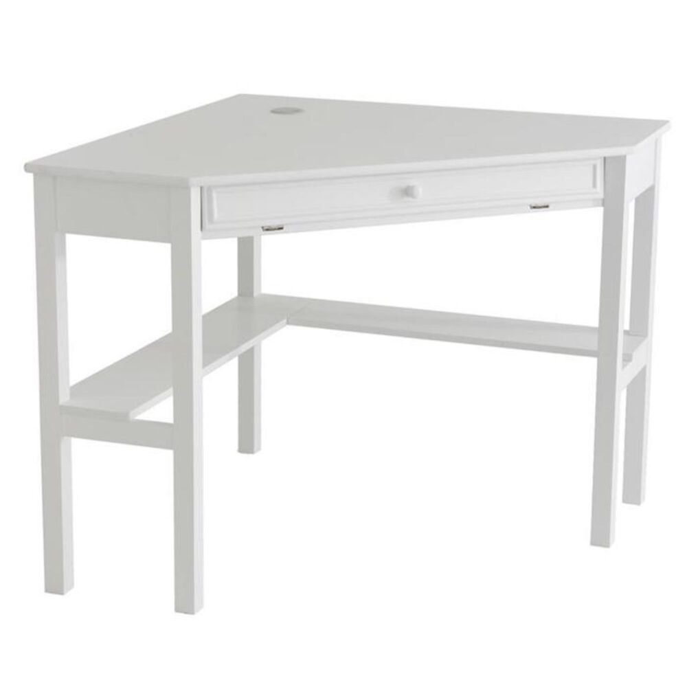 Southern Enterprises Corner Computer Desk in White, , large
