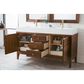 James Martin Vanities Linear 59" Double Bathroom Vanity in Mid Century Walnut with 15 cm Glossy White Solid Surface Top and Rectangular Sinks, , large
