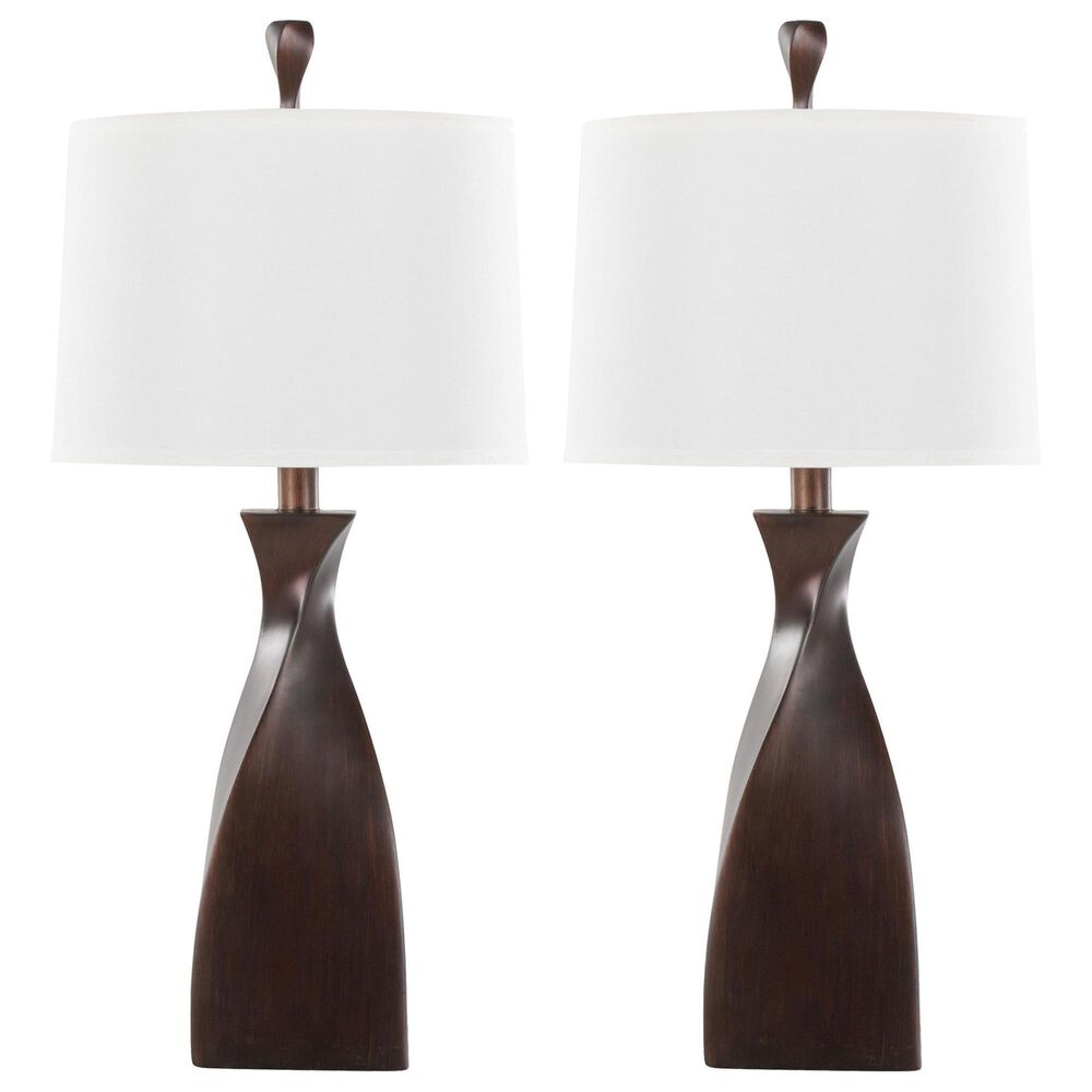 LumiSource Curvo Polyresin Table Lamp in Copper Bronze (Set of 2), , large