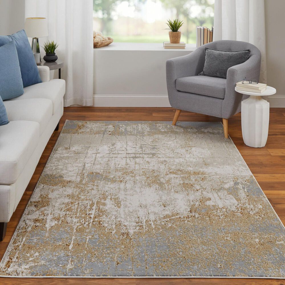 Feizy Aura 5&#39; x 8&#39; Gold and Gray Area Rug, , large