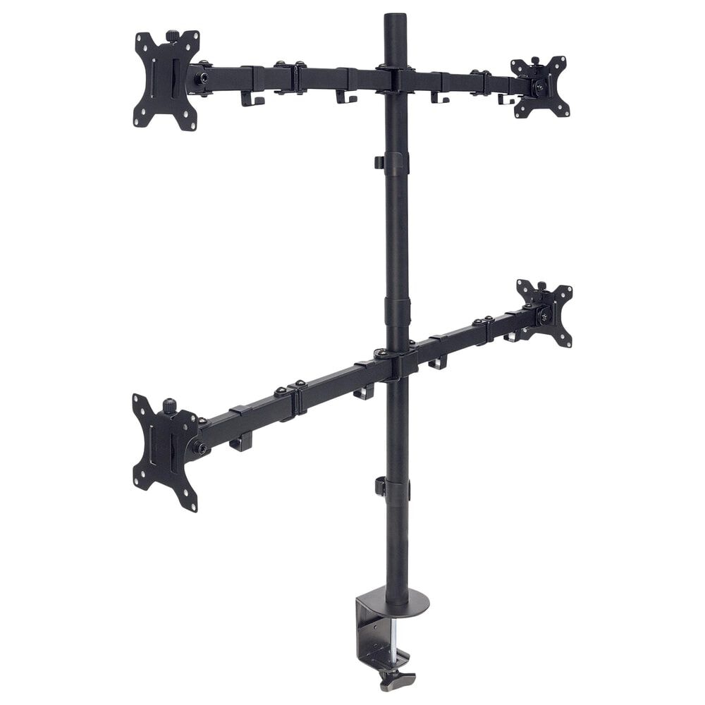 Manhattan Universal Four Monitor Mount with Double-Link Swing Arms in Black, , large