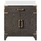 Lexora Home Laurel 30" Single Bathroom Vanity in Brown Oak with White Cultured Marble Top and Rectangular Sink, , large
