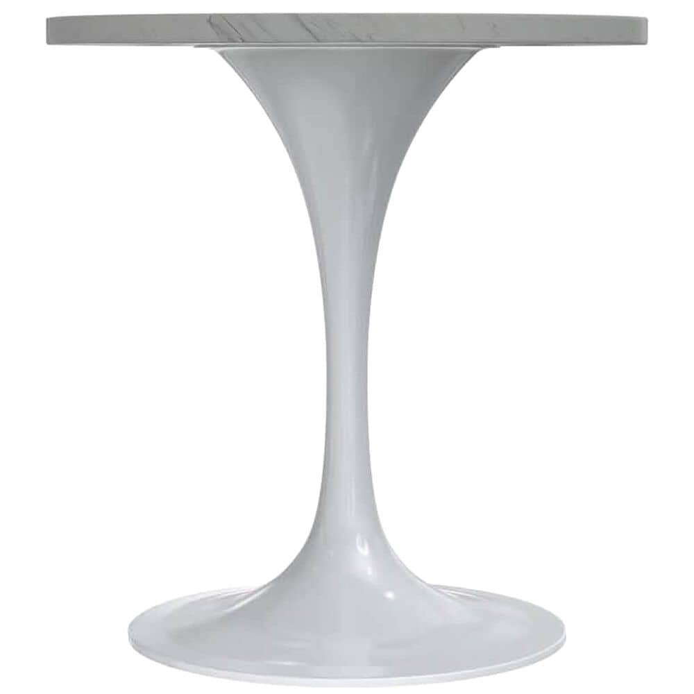 Leisuremod Verve 27&quot; Round Dining Table with Resin Top in White - Table Only, , large