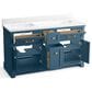 Kohler Charlemont 60" Double Bathroom Vanity in Tidal Blue with 3 cm White Quartz Top and Rectangular Sinks, , large
