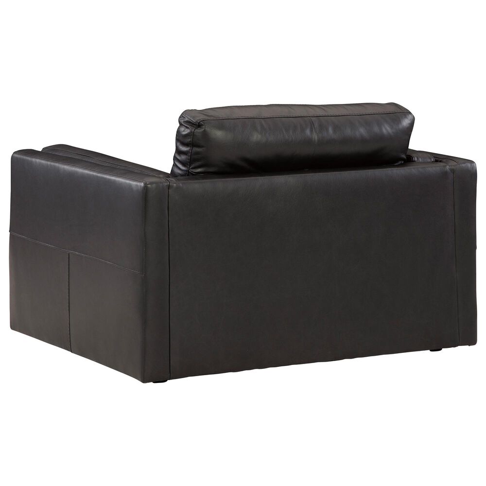 Ashley Amiata Oversized Leather Chair in Onyx, , large