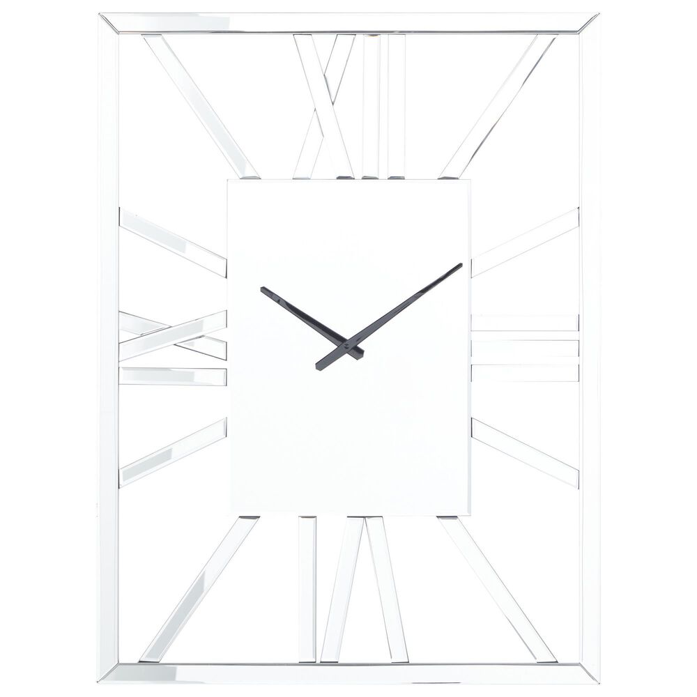 Maple and Jade Rectangle Wall Clock in Silver, , large
