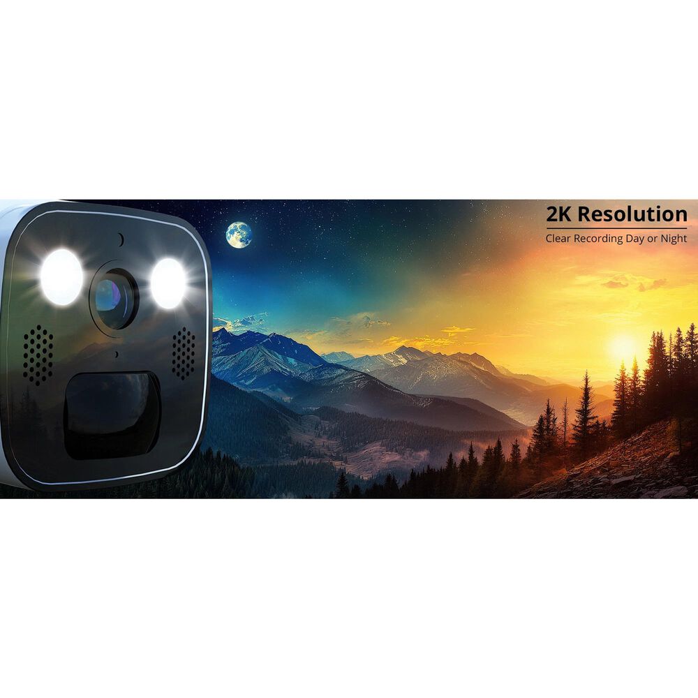 Night Owl Solar Powered Wire Free 2K Camera in White, , large