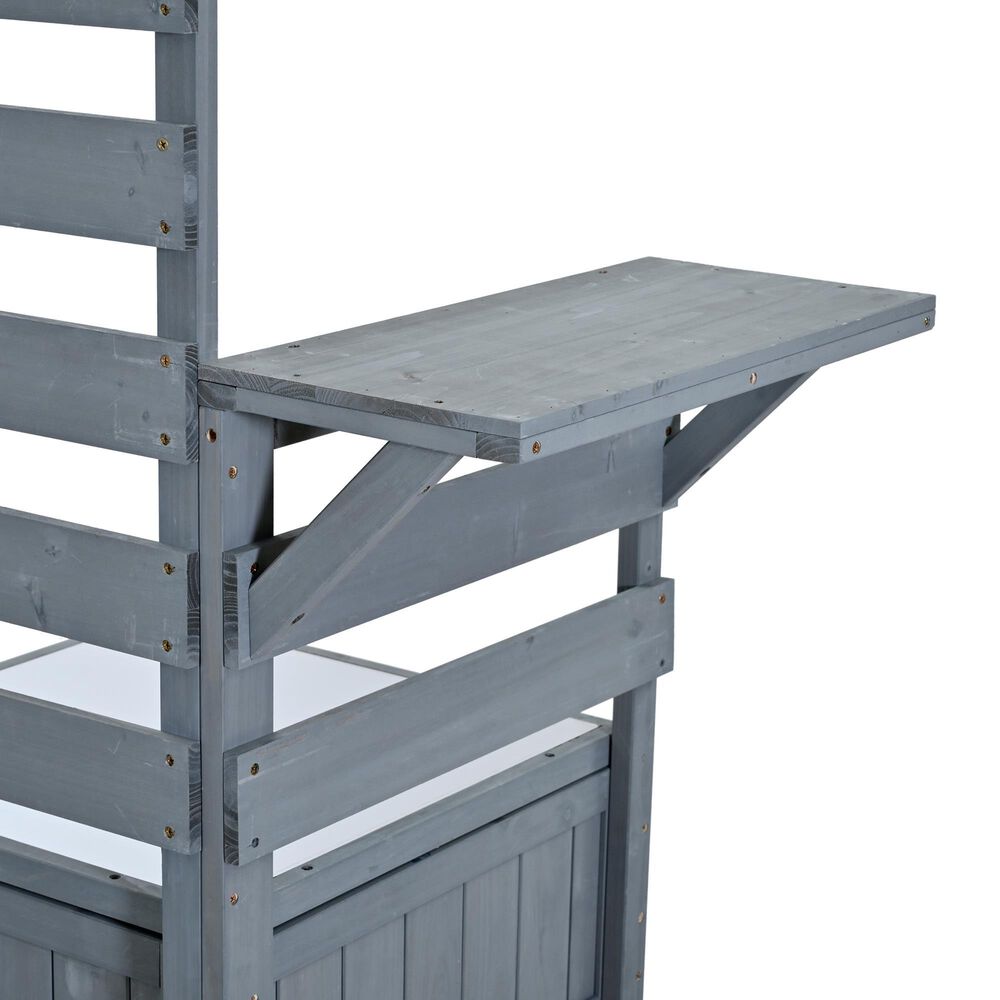 HOMLUX 62.3'' Outdoor Kitchen Island in Gray, , large