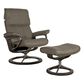Stressless Admiral Medium Leather Signature Chair and Ottoman in Paloma Silver Gray, , large