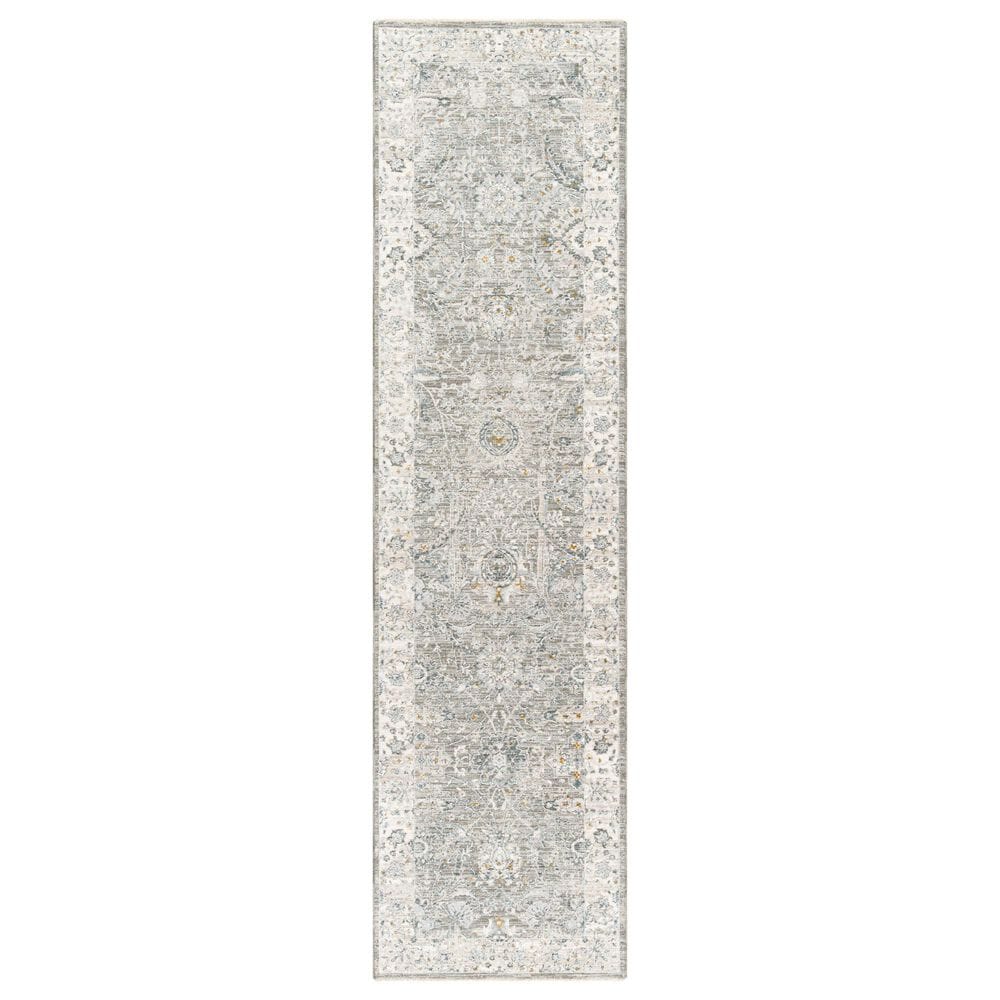 Surya Dresden Gray, Medium Gray, White, Light Slate, Denim and Mustard 2&#39;7&quot; x 10&#39; Runner, , large