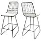 Hearth and Haven Niez Outdoor Counter Stool with Ivory Cushion in Black (Set of 2), , large