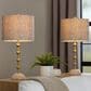 LumiSource Malibu Table Lamp with Tan Leaf Shade in Gold (Set of 2), , large