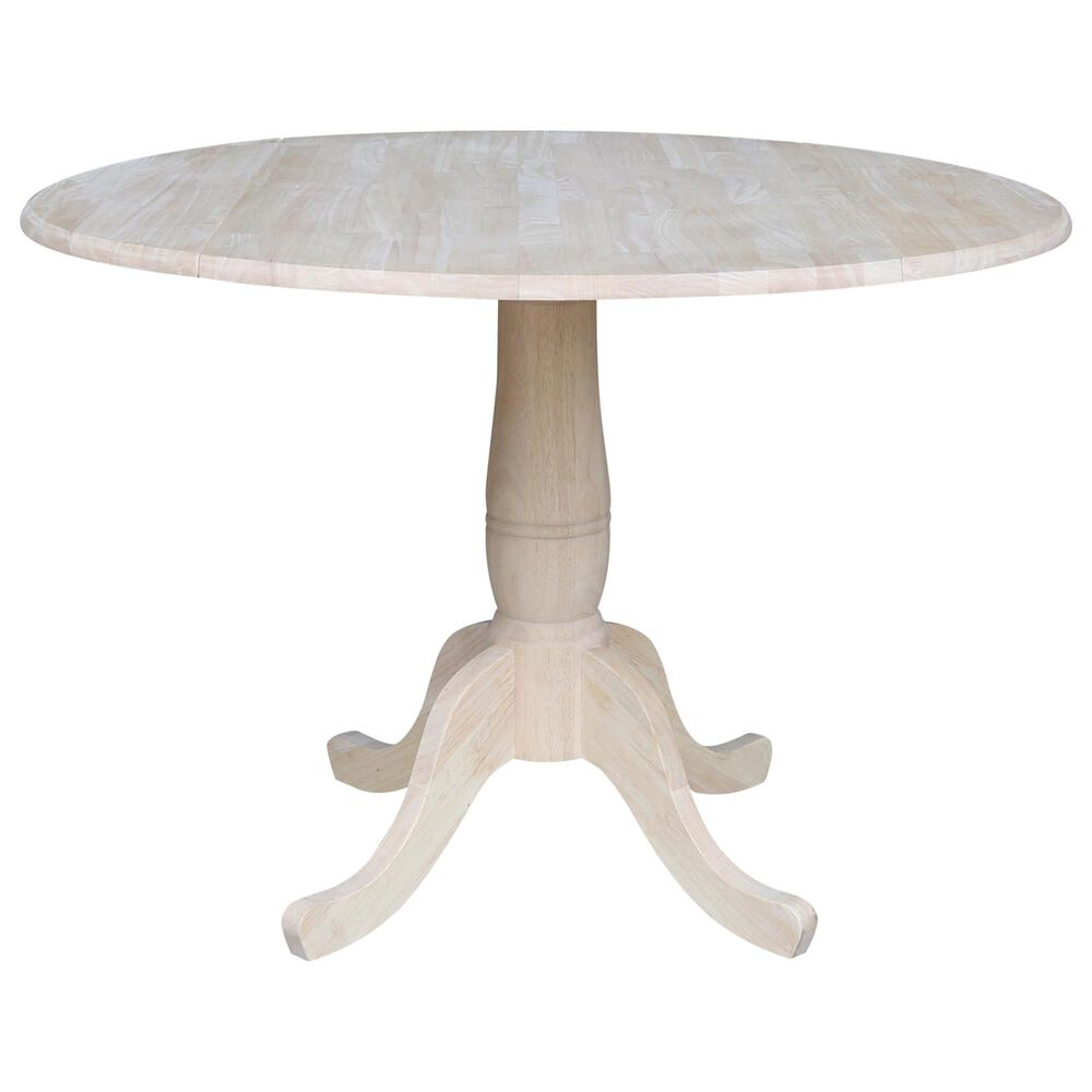 International Concepts 42" Modern Farmhouse Drop Leaf Dining Table in Light Wood , , large