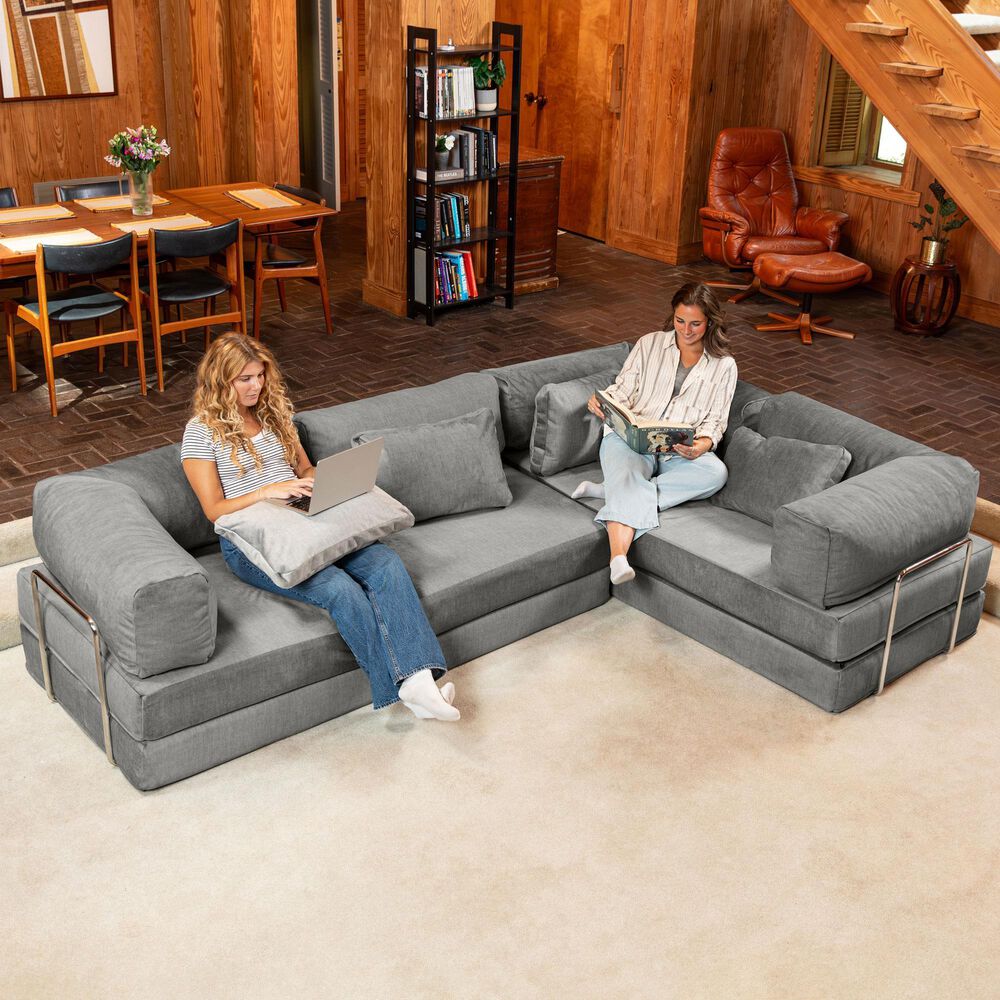 Jaxx Unsofa 2-Piece Modular Right Facing L-Shaped Sectional in Elephant Dark Grey, , large