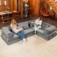 Jaxx Unsofa 2-Piece Modular Right Facing L-Shaped Sectional in Elephant Dark Grey, , large