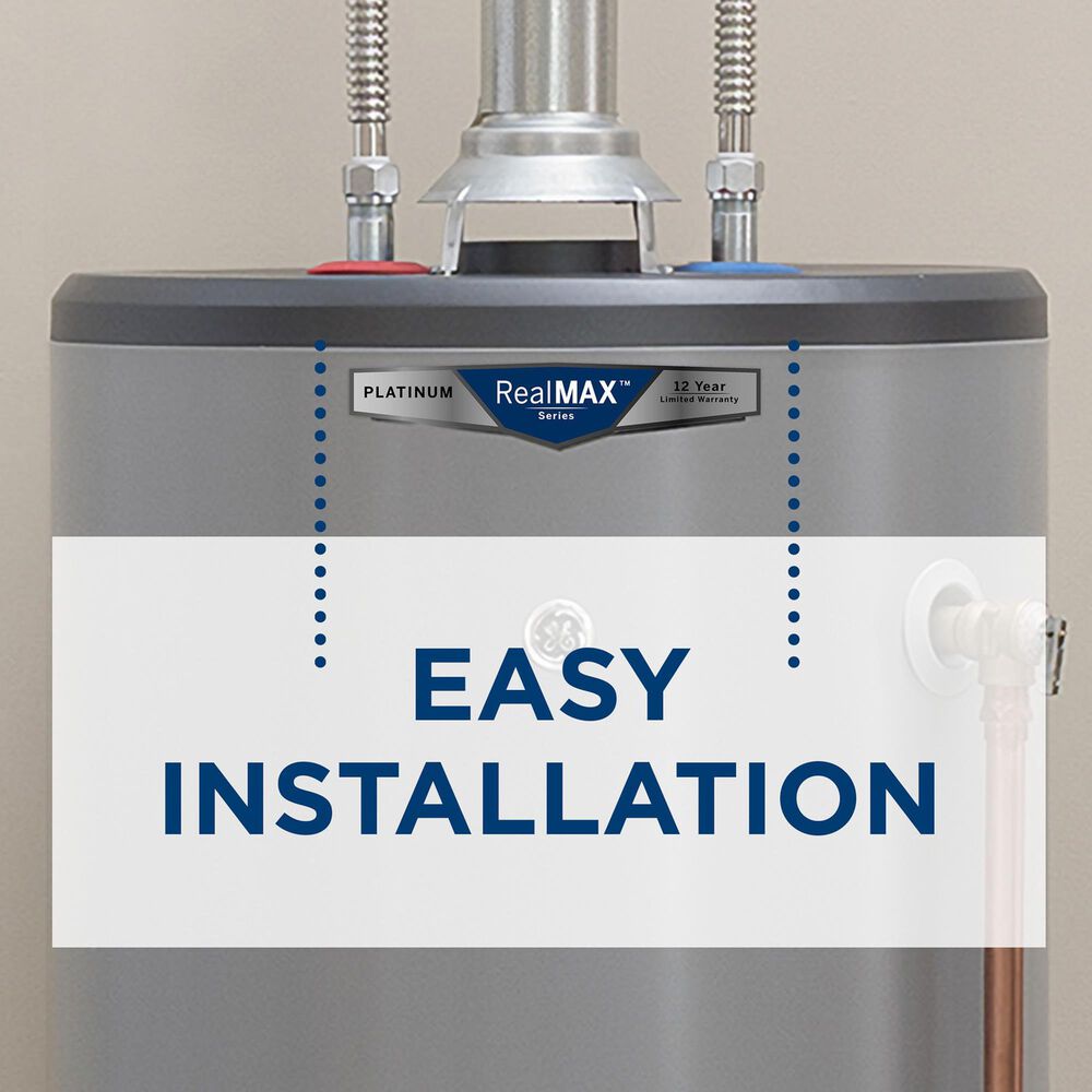 GE Appliances RealMAX Platinum 40-Gallon Short Liquid Propane Atmospheric Water Heater in Gray, , large
