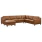 Hydeline Bella 4 Piece Leather Sectional in Cognac, , large